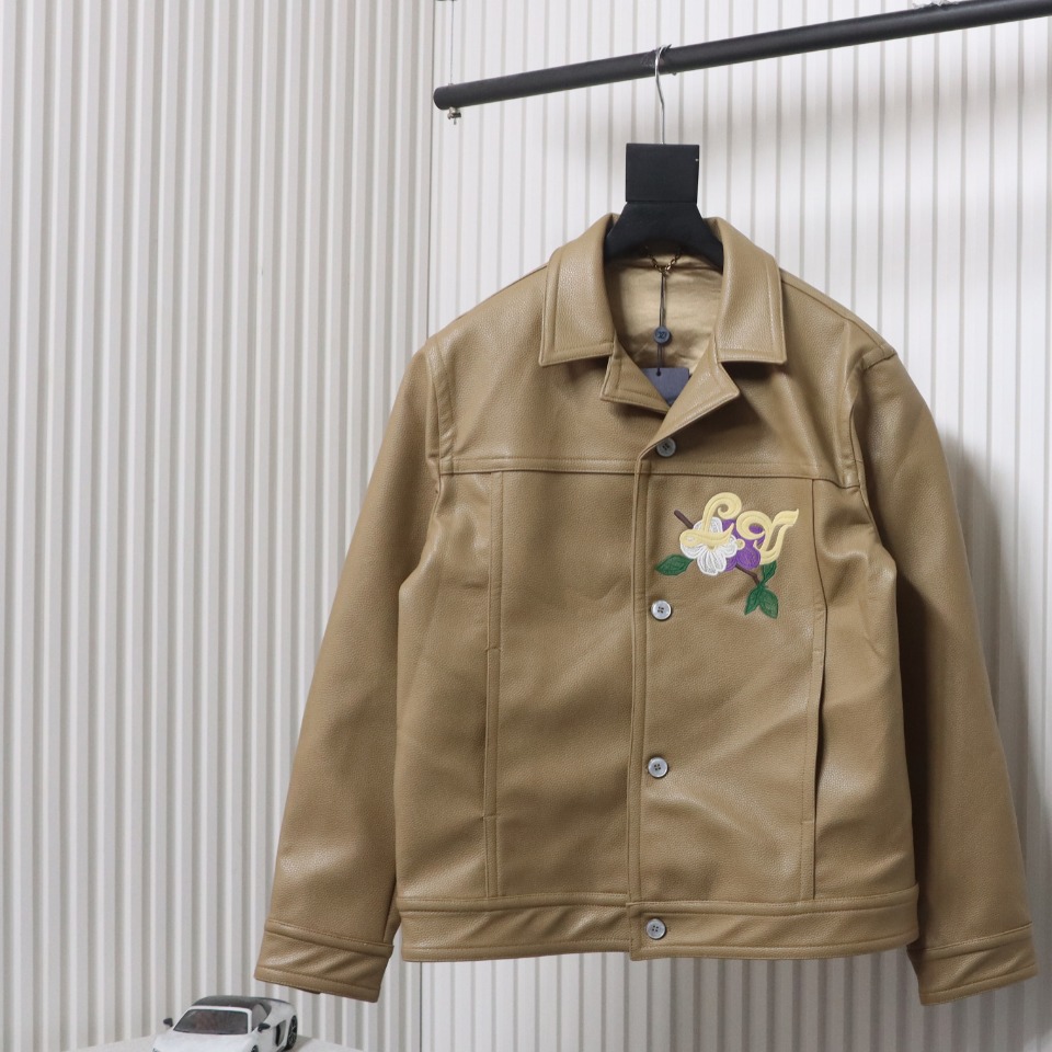Louis Vuitton 24FW Pharrell Floral Embroidered Leather Jacket