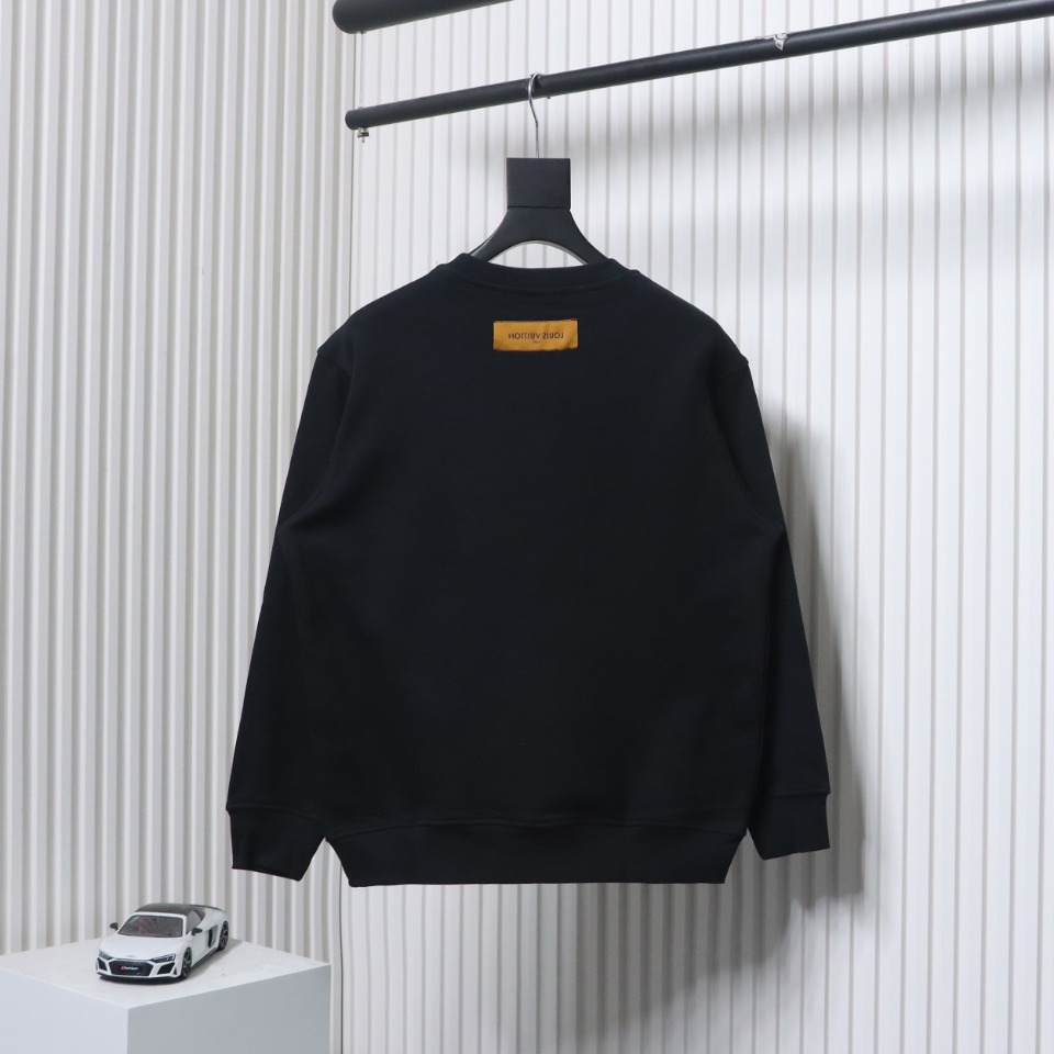 Louis Vuitton 24SS Colorful Letter Printed Crew Neck Sweatshirt Black