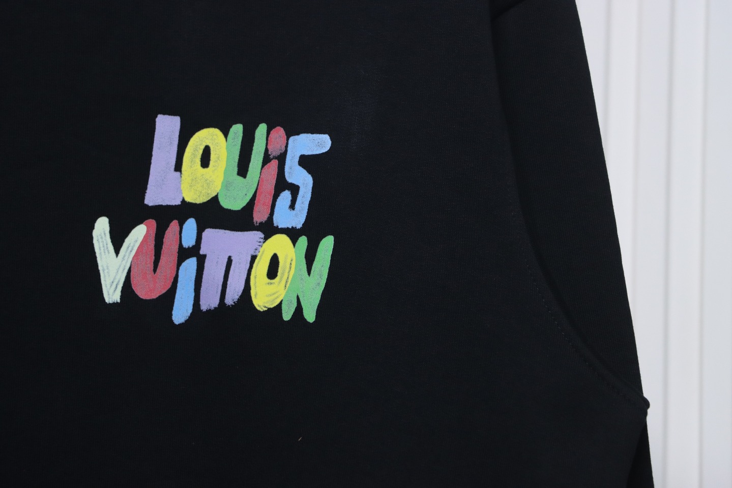 Louis Vuitton 24SS Colorful Letter Printed Crew Neck Sweatshirt Black