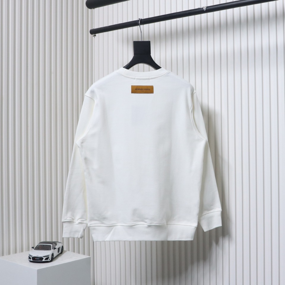 Louis Vuitton 24SS Colorful Letter Printed Crew Neck Sweatshirt White