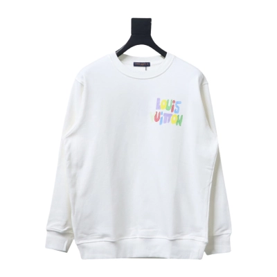Louis Vuitton 24SS Colorful Letter Printed Crew Neck Sweatshirt White 01