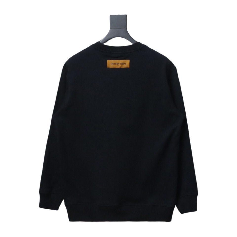 Louis Vuitton 24SS Red Letter Printed Round Neck Sweatshirt Black