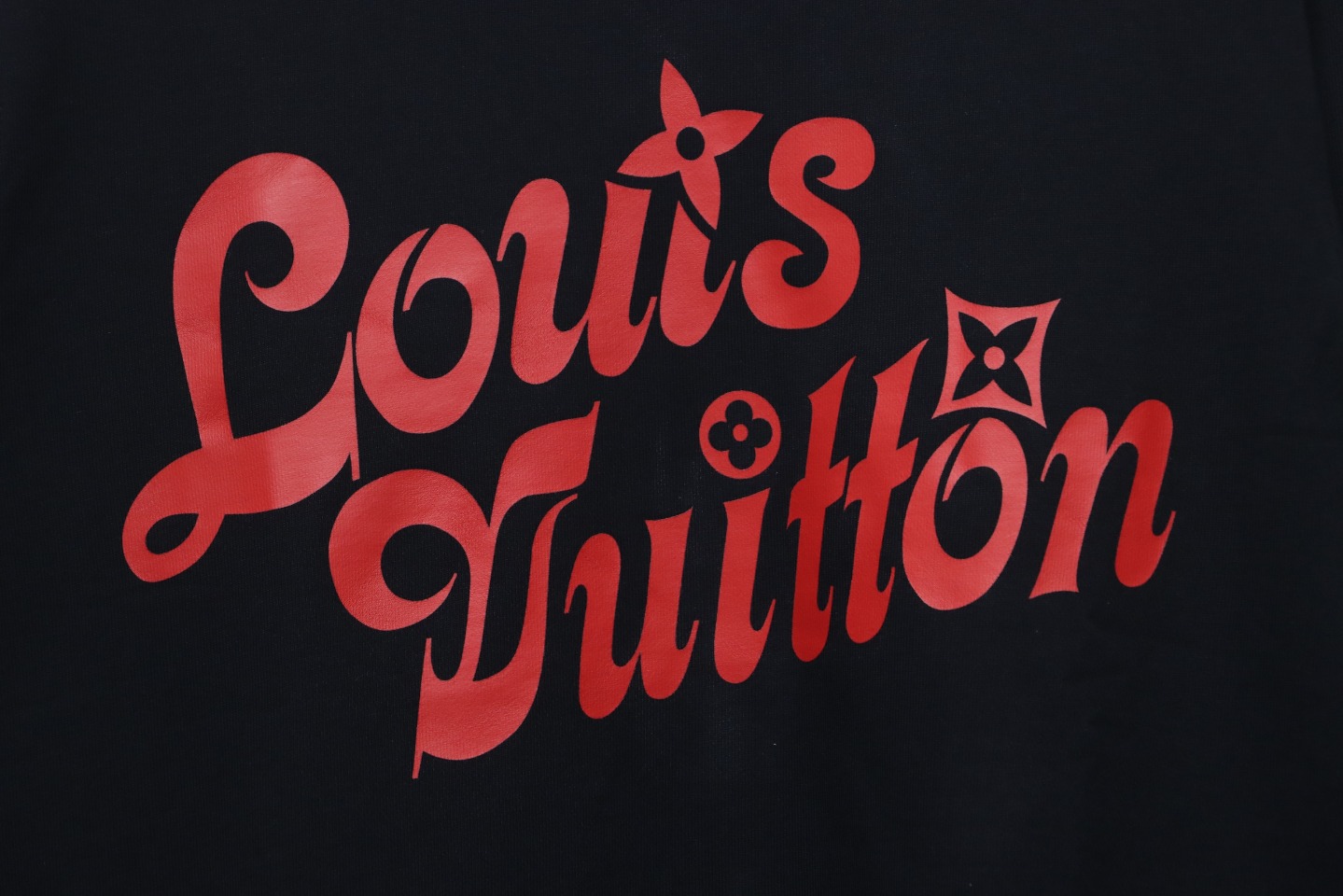 Louis Vuitton 24SS Red Letter Printed Round Neck Sweatshirt Black