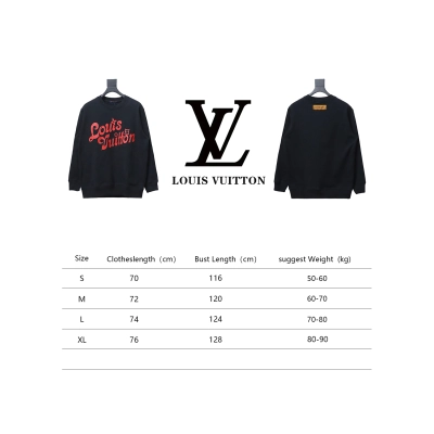 Louis Vuitton 24SS Red Letter Printed Round Neck Sweatshirt Black 02