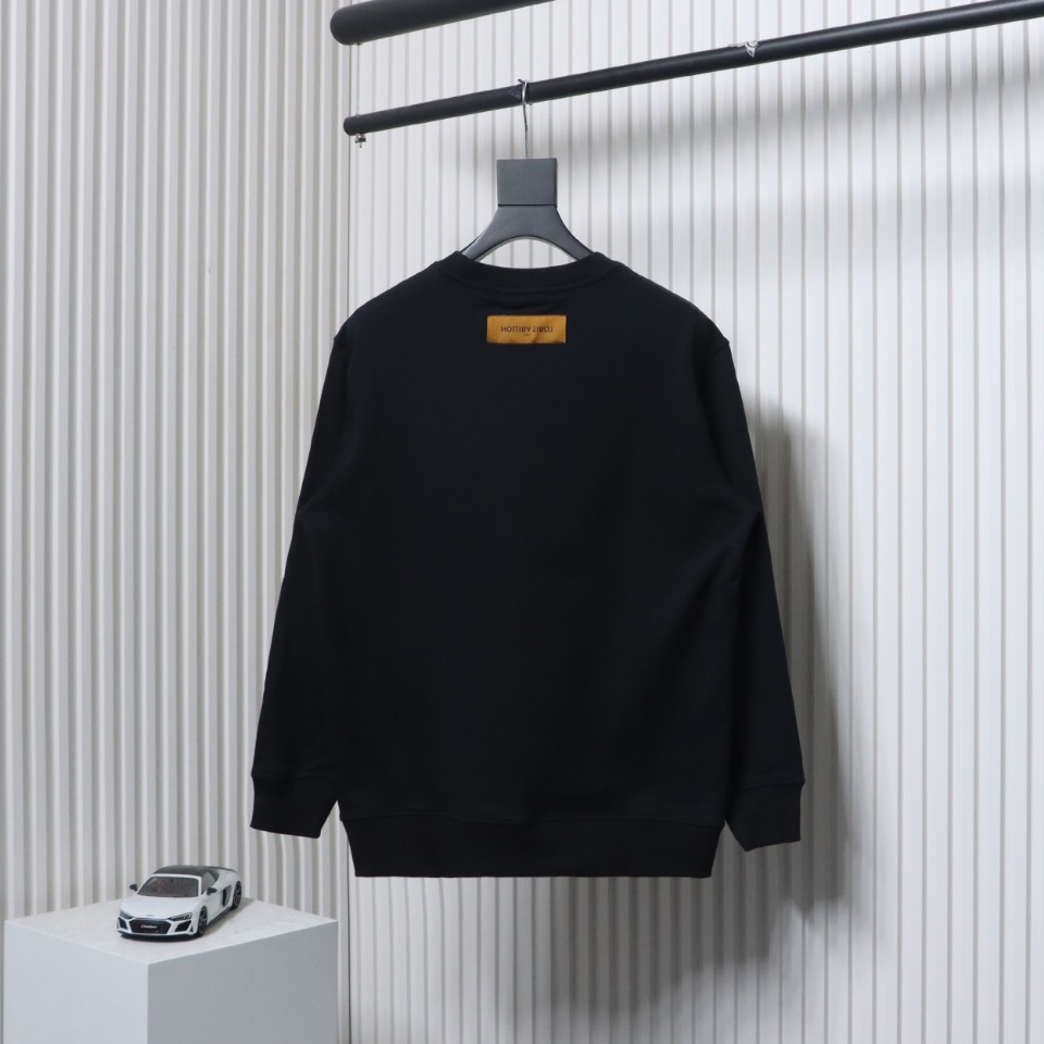 Louis Vuitton 24SS Red Letter Printed Round Neck Sweatshirt Black
