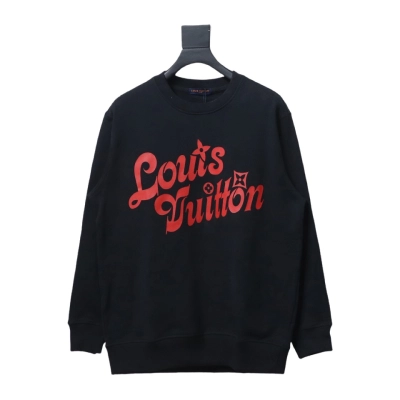 Louis Vuitton 24SS Red Letter Printed Round Neck Sweatshirt Black 01