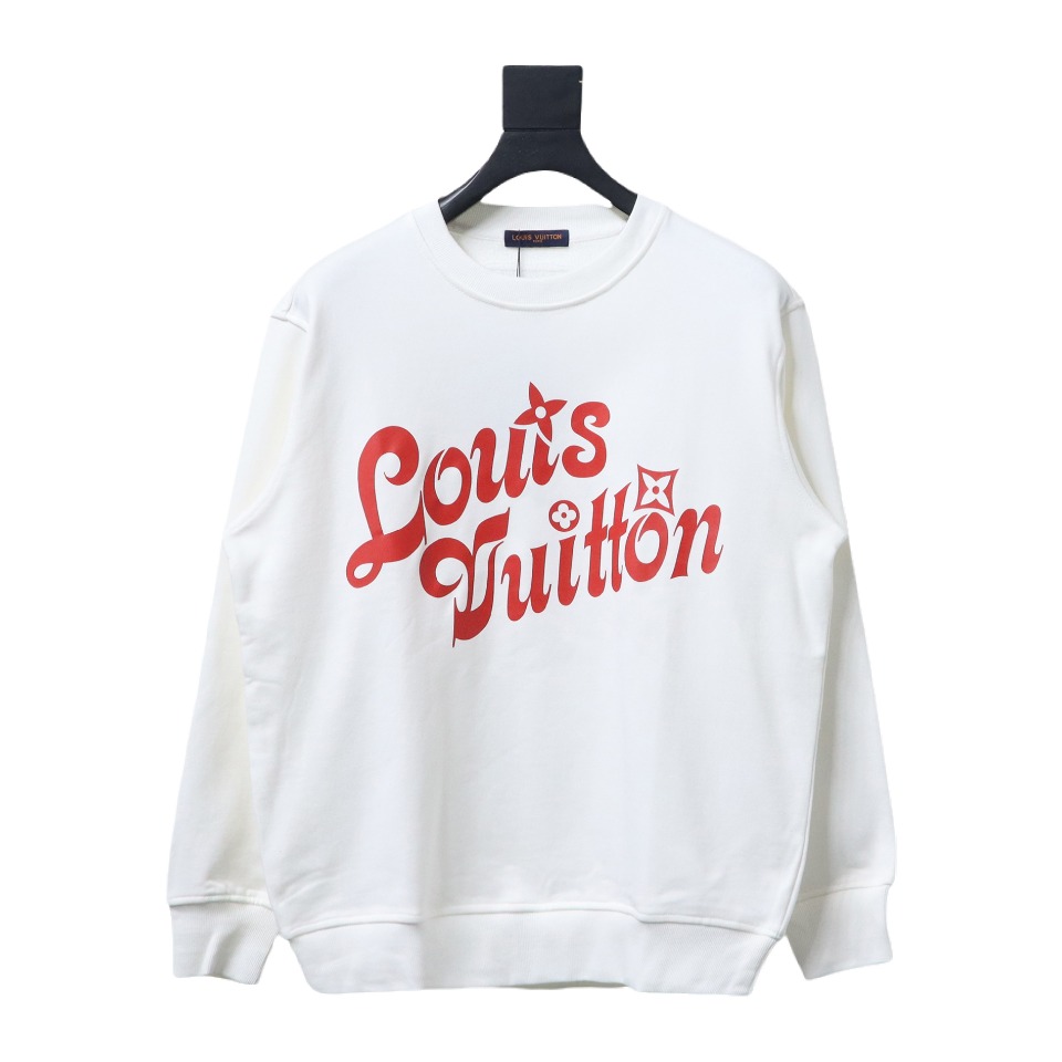 Louis Vuitton 24SS Red Letter Printed Round Neck Sweatshirt White