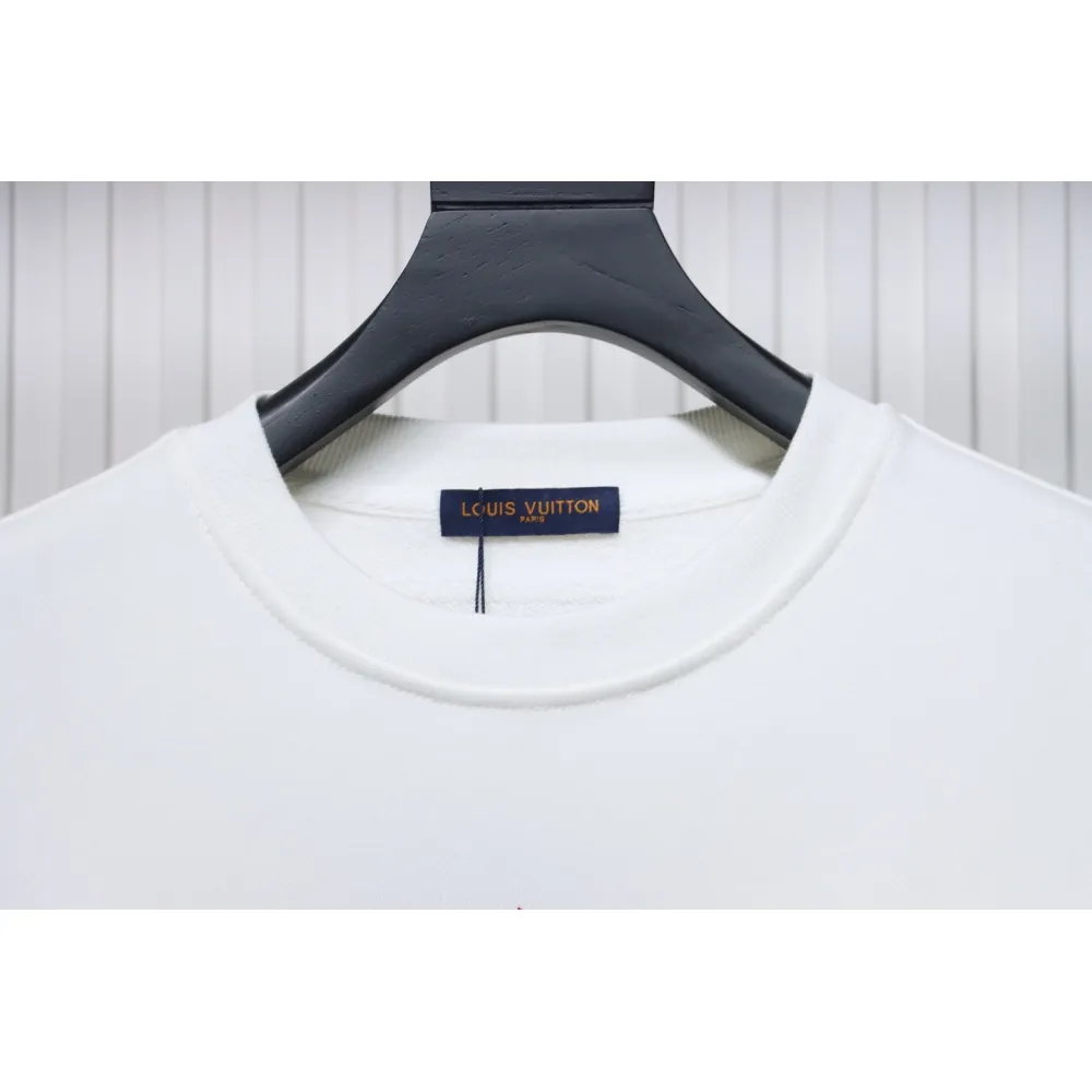 Louis Vuitton 24SS Red Letter Printed Round Neck Sweatshirt White