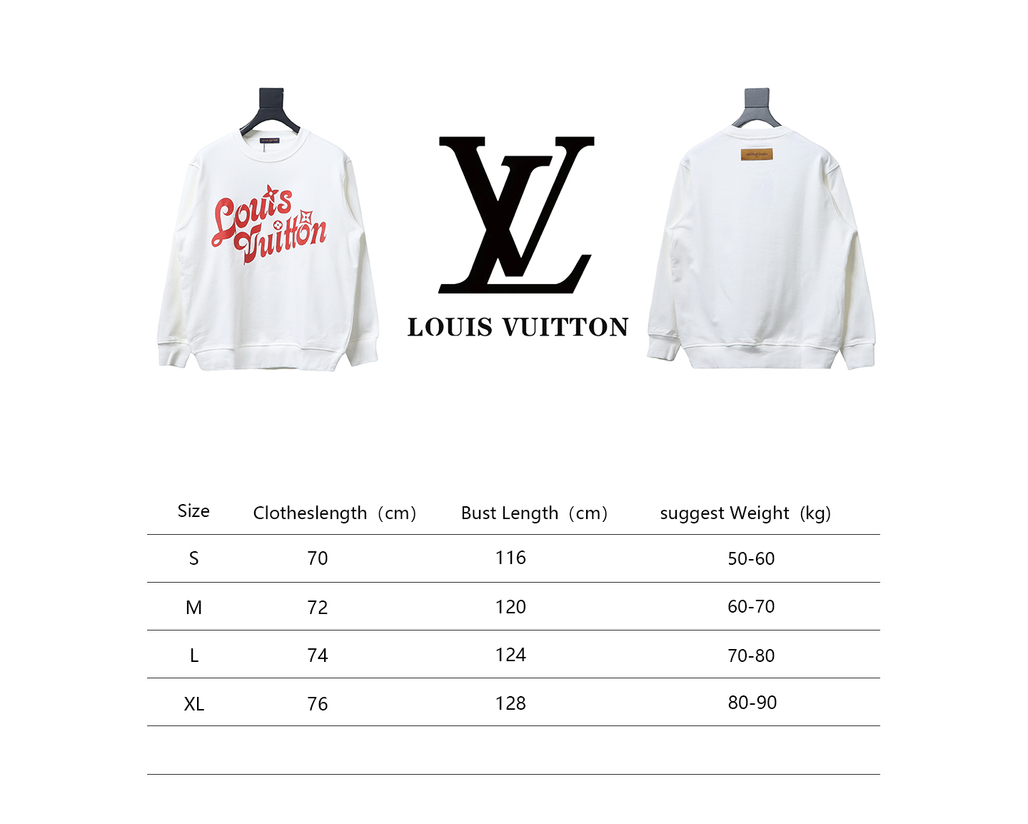 Louis Vuitton 24SS Red Letter Printed Round Neck Sweatshirt White