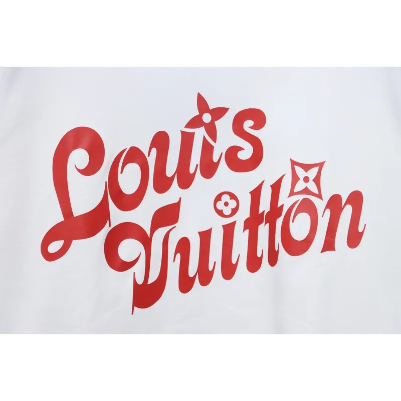 Louis Vuitton 24SS Red Letter Printed Round Neck Sweatshirt White
