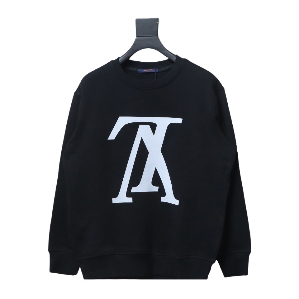 Louis Vuitton 24SS Reverse Logo Print Crew Neck Sweatshirt Black