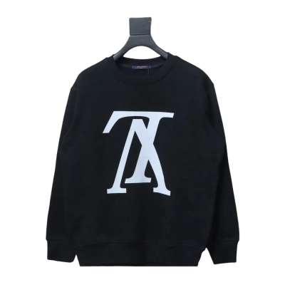 Louis Vuitton 24SS Reverse Logo Print Crew Neck Sweatshirt Black 01