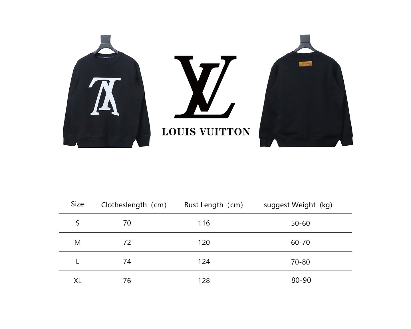 Louis Vuitton 24SS Reverse Logo Print Crew Neck Sweatshirt Black