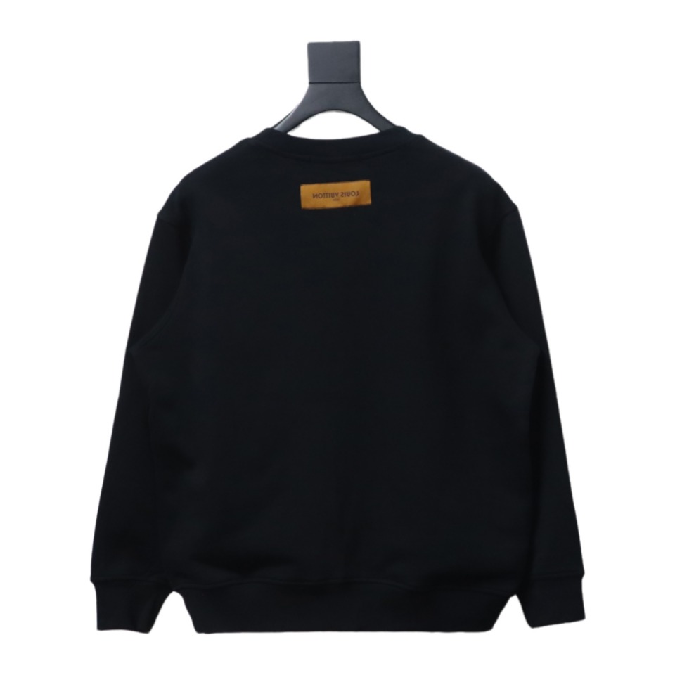 Louis Vuitton 24SS Reverse Logo Print Crew Neck Sweatshirt Black