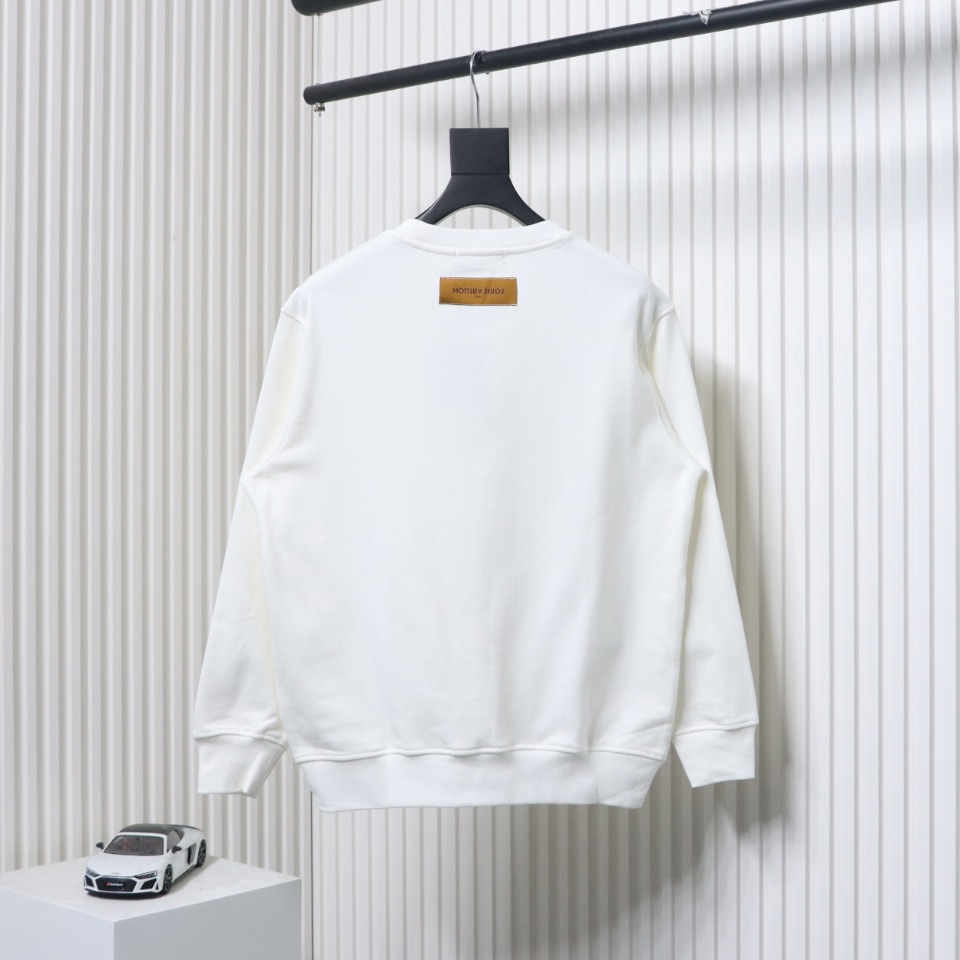 Louis Vuitton 24SS Reverse Logo Print Crew Neck Sweatshirt White