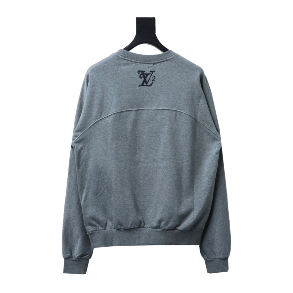 Louis Vuitton × Nigo Collaboration Grey Raglan Sleeve Crew Neck Sweatshirt