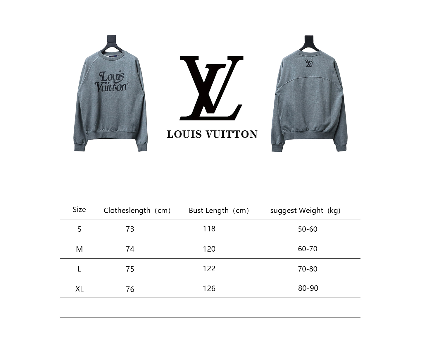 Louis Vuitton × Nigo Collaboration Grey Raglan Sleeve Crew Neck Sweatshirt