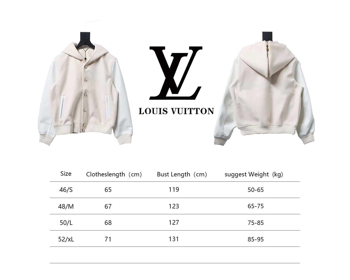 Louis Vuitton Beaded Lettering Embroidered Hooded Jacket