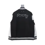 Louis Vuitton Big V LOGO Leather Baseball Jacket