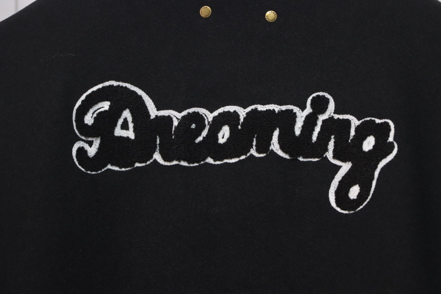 Louis Vuitton Big V LOGO Leather Baseball Jacket