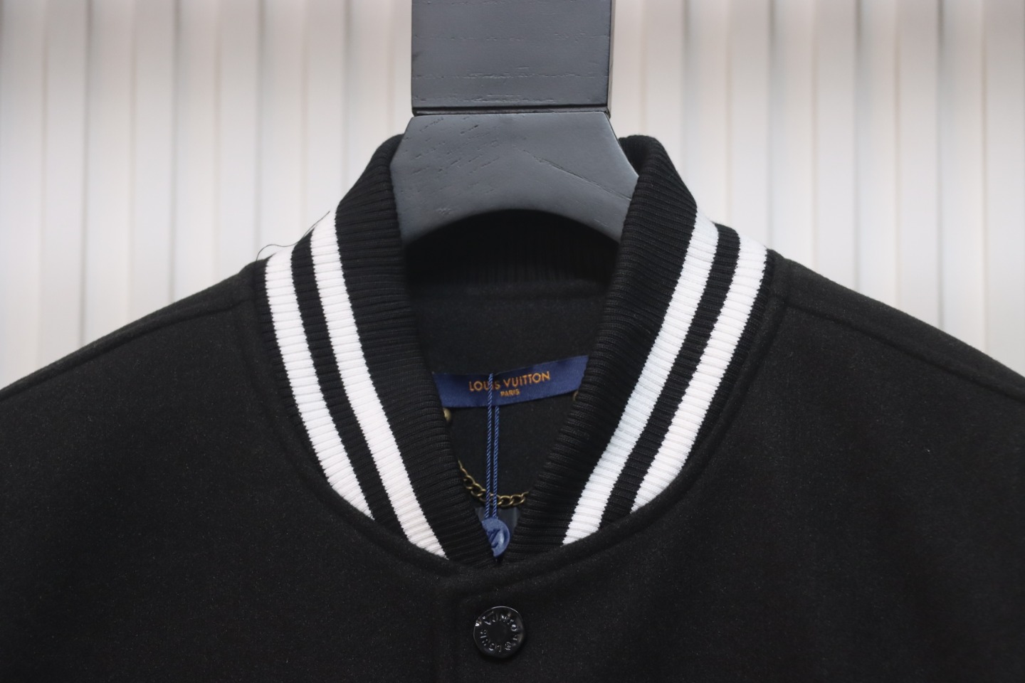 Louis Vuitton Big V LOGO Leather Baseball Jacket