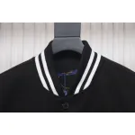 Louis Vuitton Big V LOGO Leather Baseball Jacket