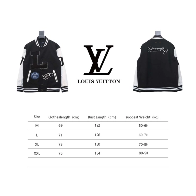 Louis Vuitton Big V LOGO Leather Baseball Jacket 02