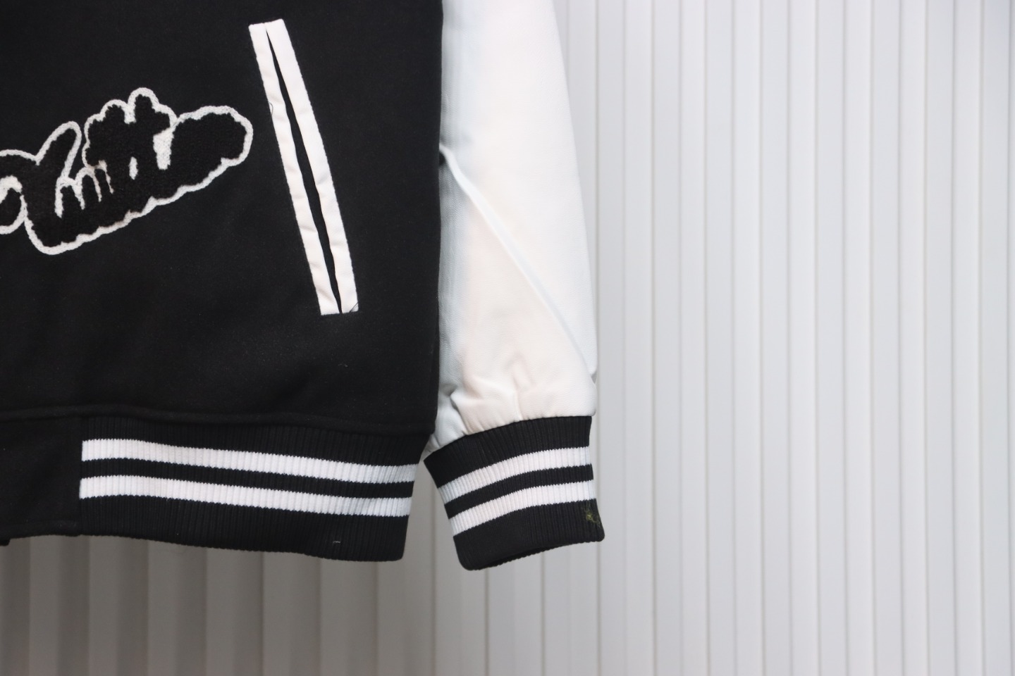 Louis Vuitton Big V LOGO Leather Baseball Jacket