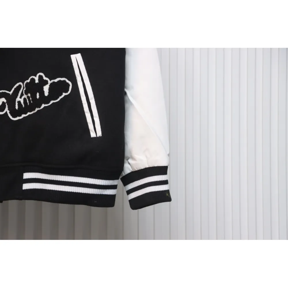 Louis Vuitton Big V LOGO Leather Baseball Jacket