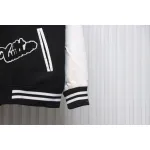 Louis Vuitton Big V LOGO Leather Baseball Jacket
