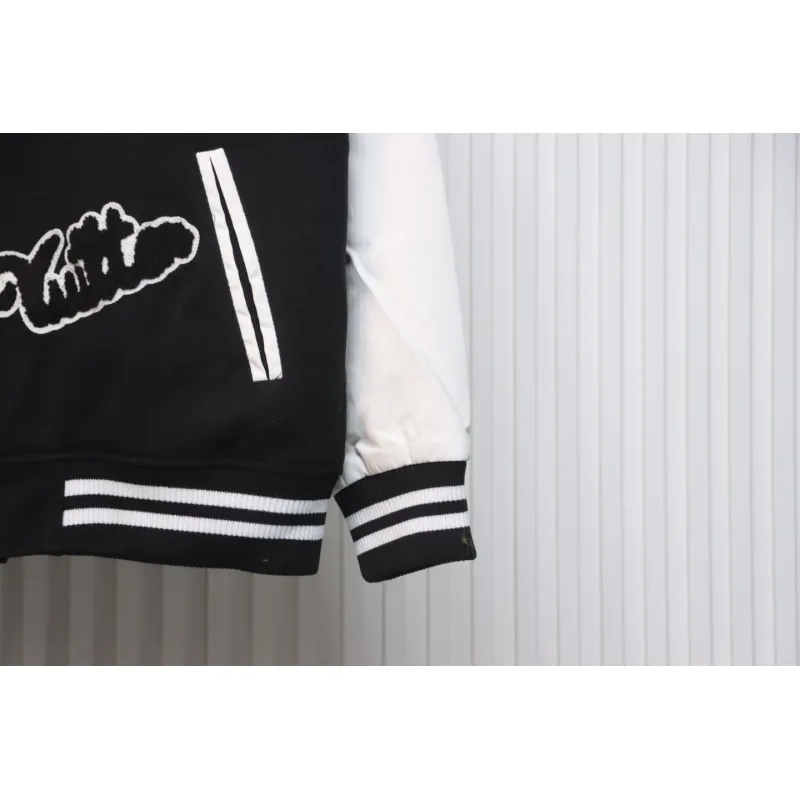 Louis Vuitton Big V LOGO Leather Baseball Jacket