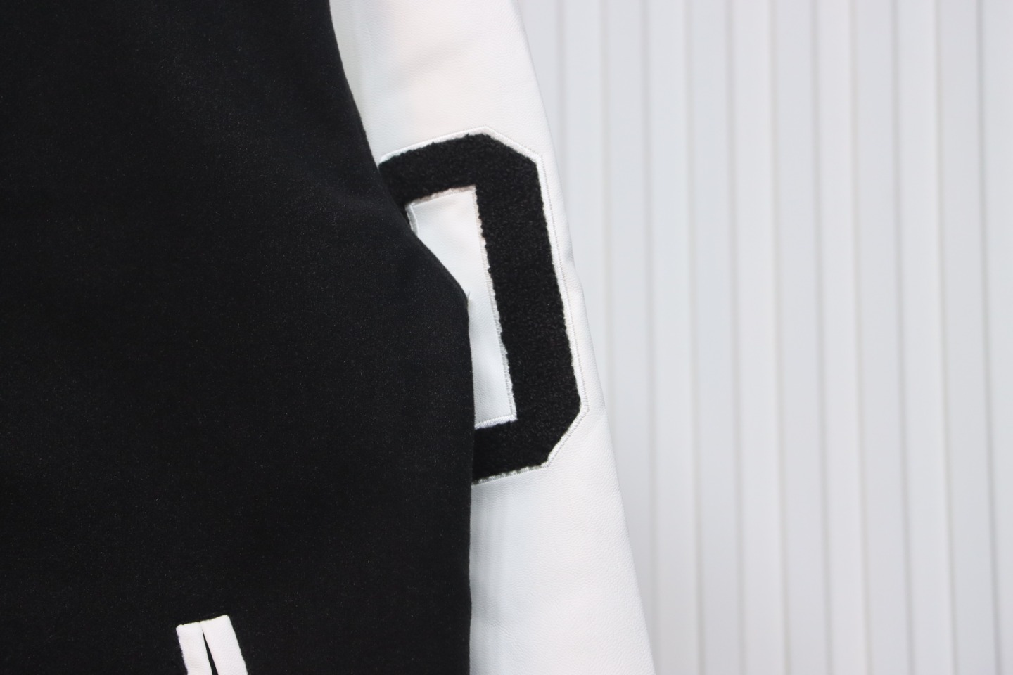 Louis Vuitton Big V LOGO Leather Baseball Jacket