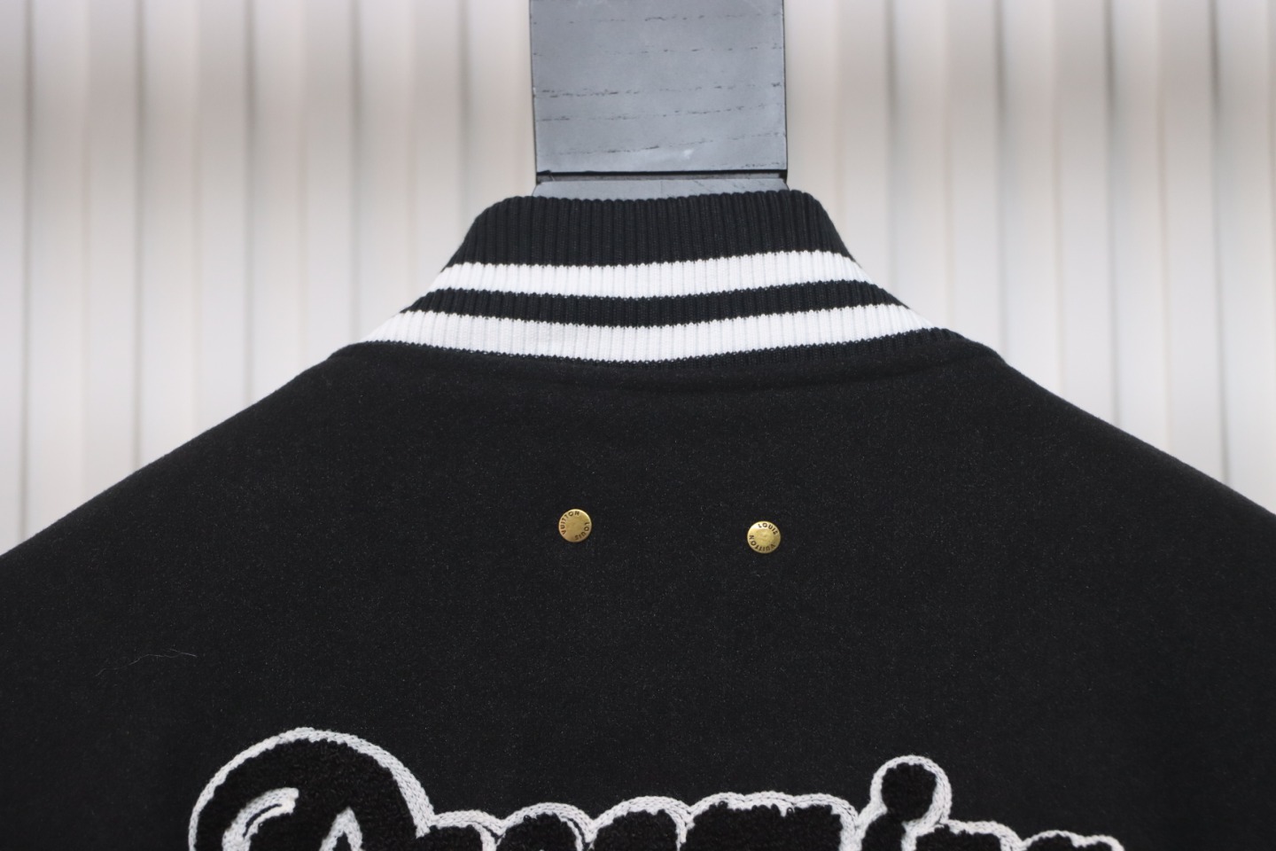 Louis Vuitton Big V LOGO Leather Baseball Jacket