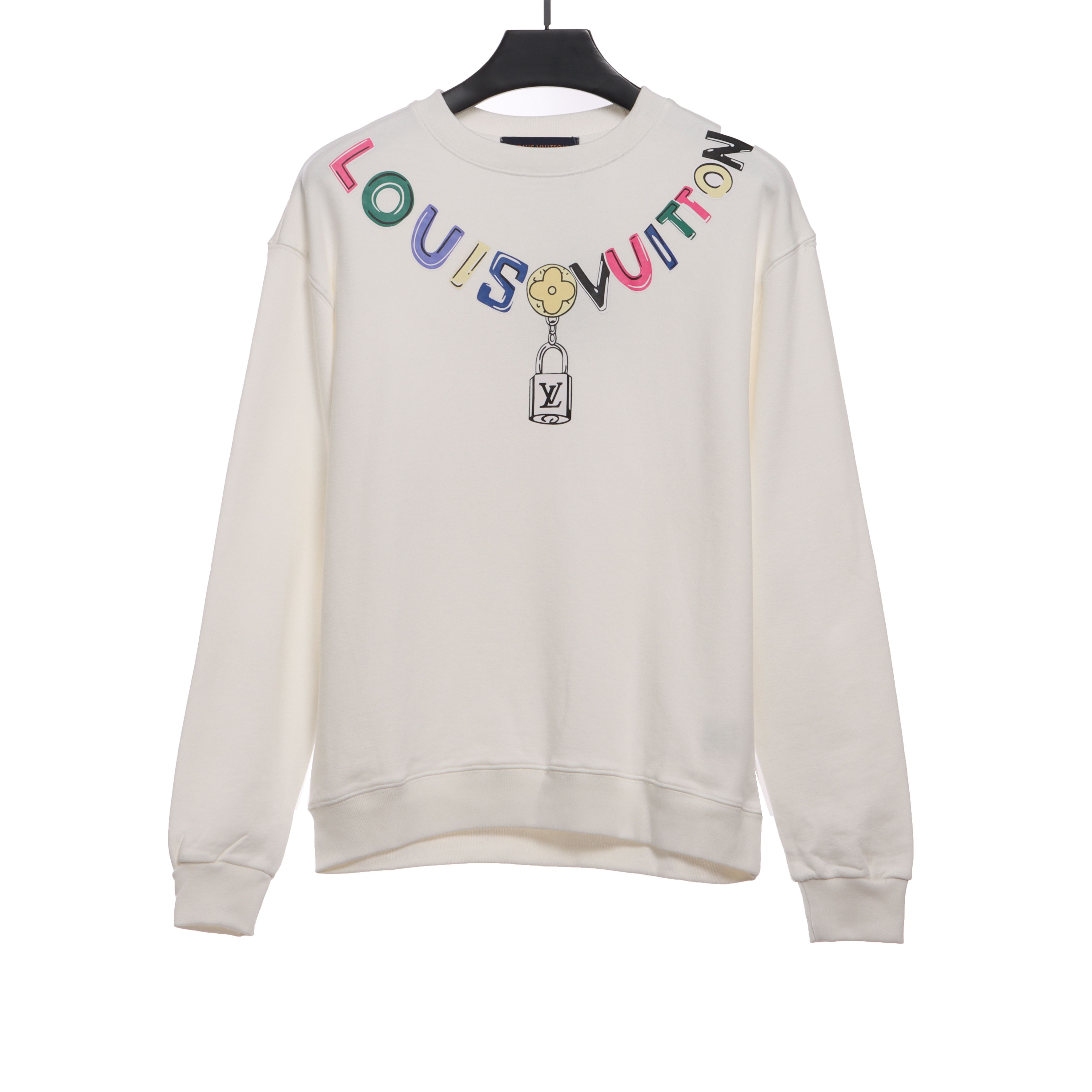 Louis Vuitton Colorful Print Beaded Chain Sweatshirt White