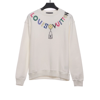 Louis Vuitton Colorful Print Beaded Chain Sweatshirt White 01