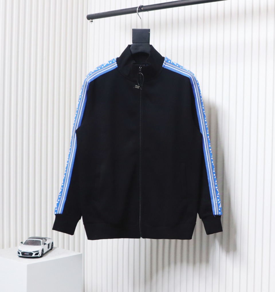 Louis Vuitton Fair Isle Blue Web Stripe Tracksuit Stand Collar Jacket