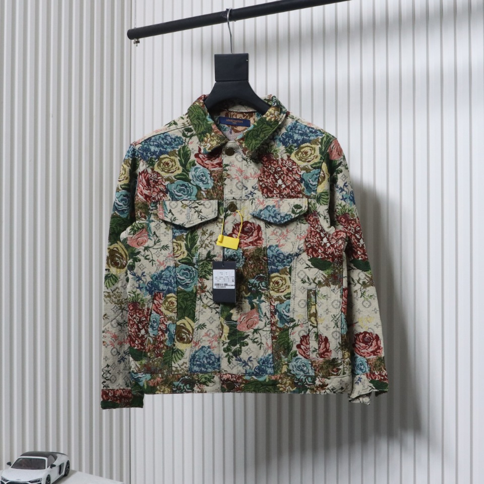 Louis Vuitton Floral Rose Print Denim Jacket