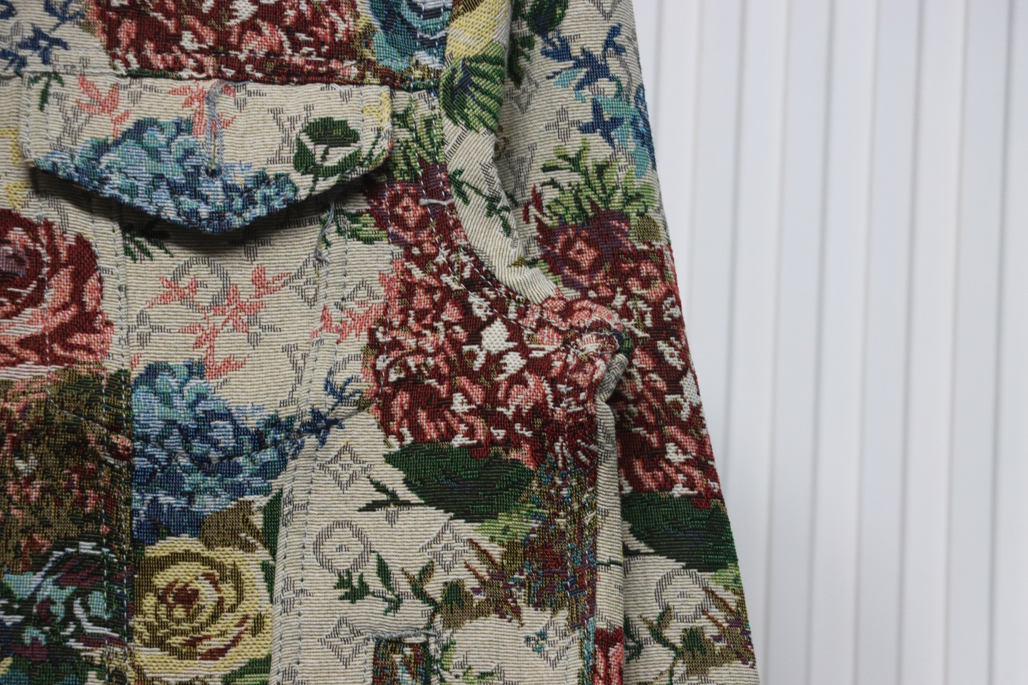 Louis Vuitton Floral Rose Print Denim Jacket
