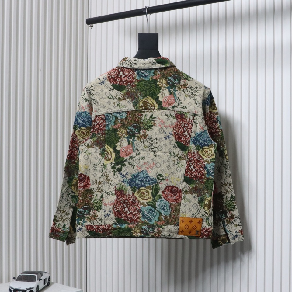 Louis Vuitton Floral Rose Print Denim Jacket
