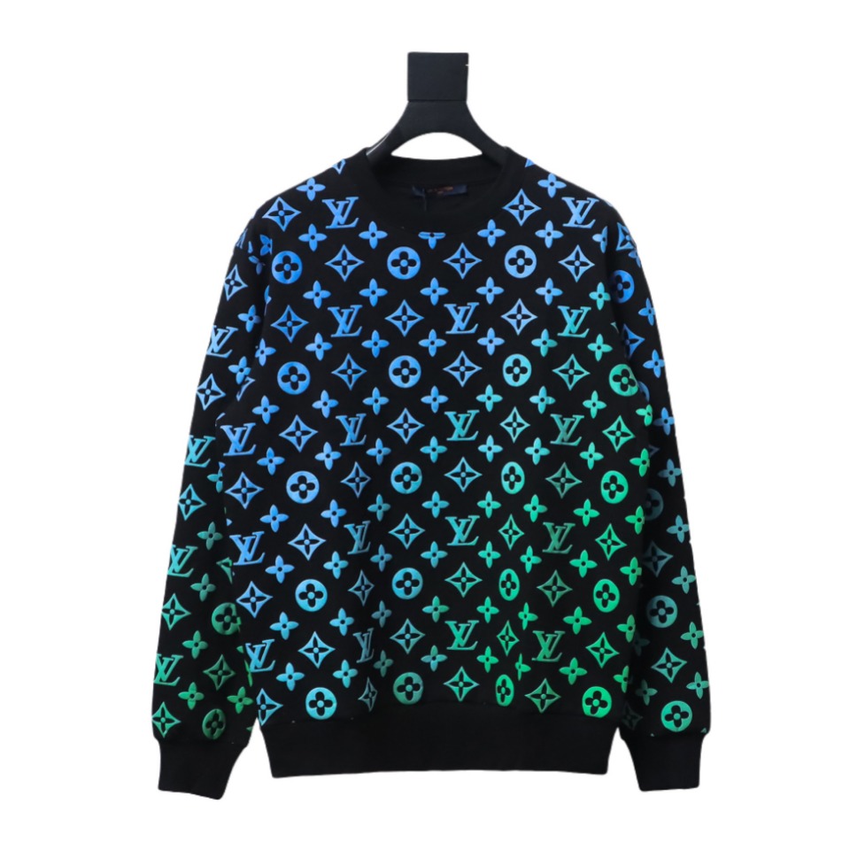 Louis Vuitton Full Print Gradient Round Neck Sweatshirt