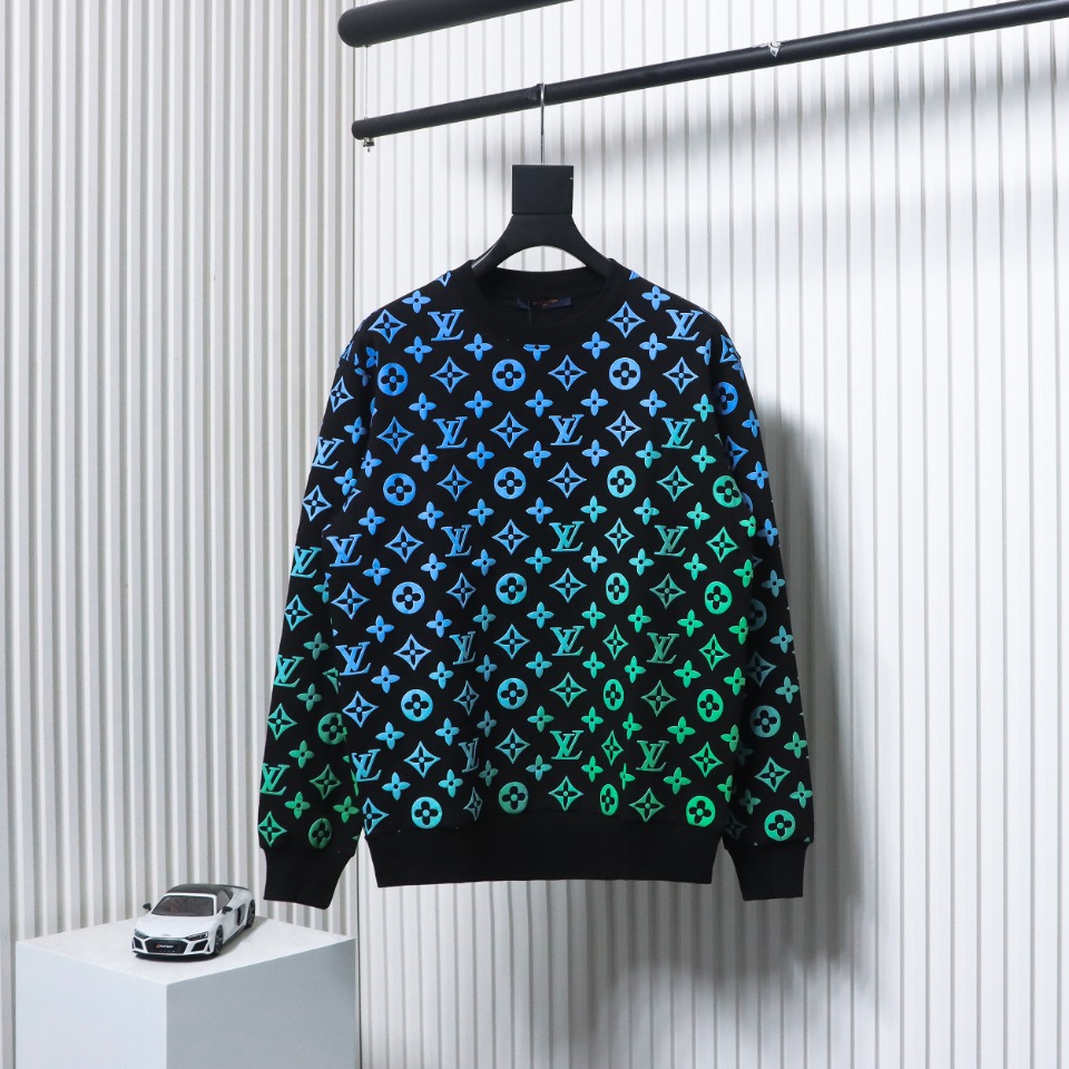 Louis Vuitton Full Print Gradient Round Neck Sweatshirt