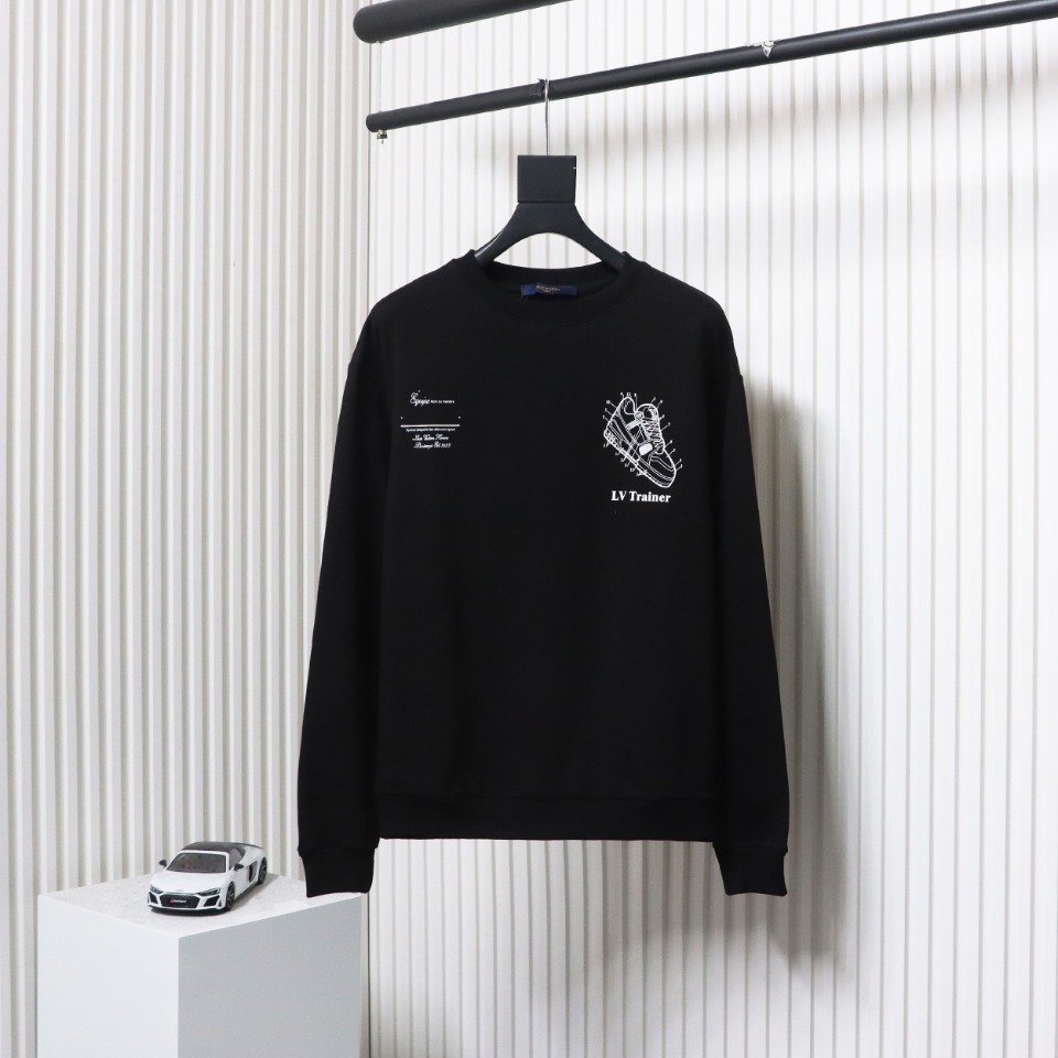 Louis Vuitton Lettering Shoes Print Crewneck Sweatshirt Black