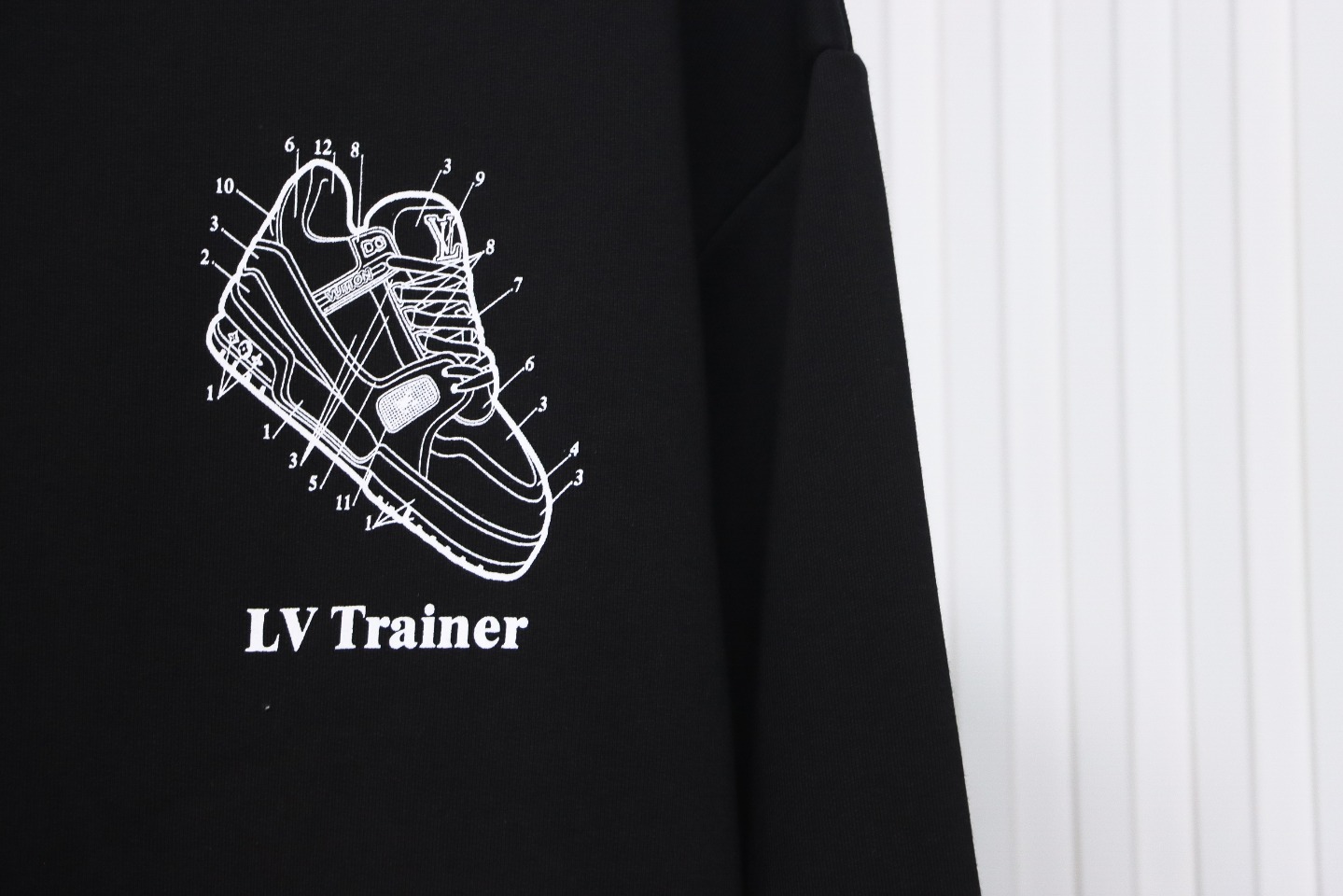 Louis Vuitton Lettering Shoes Print Crewneck Sweatshirt Black