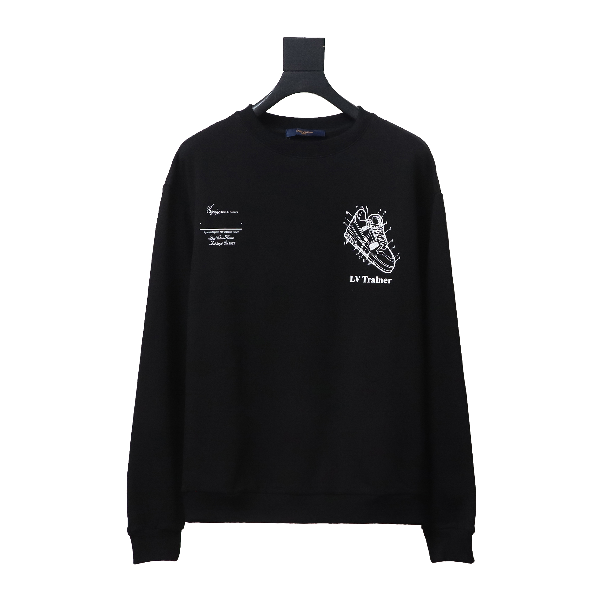 Louis Vuitton Lettering Shoes Print Crewneck Sweatshirt Black