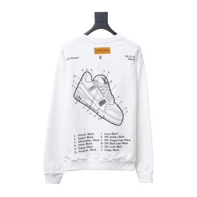 Louis Vuitton Lettering Shoes Print Crewneck Sweatshirt White 02