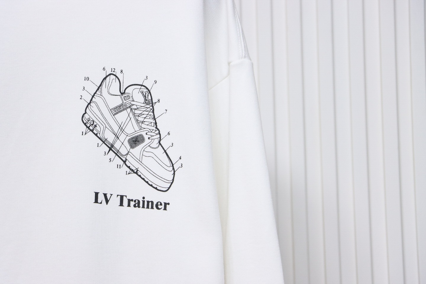 Louis Vuitton Lettering Shoes Print Crewneck Sweatshirt White