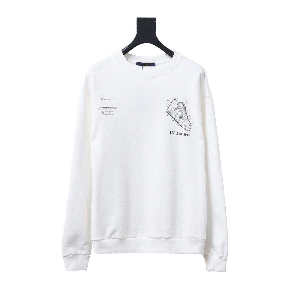 Louis Vuitton Lettering Shoes Print Crewneck Sweatshirt White