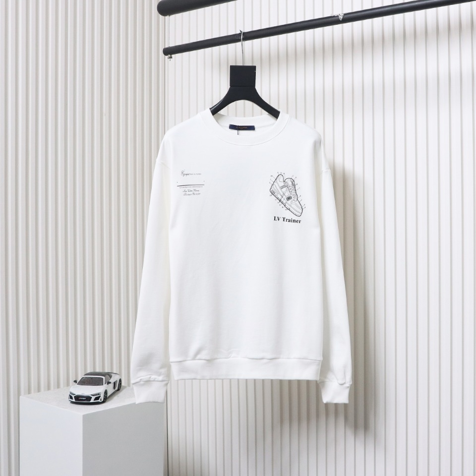 Louis Vuitton Lettering Shoes Print Crewneck Sweatshirt White