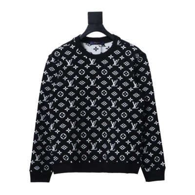 Louis Vuitton LV All Over Printed LOGO Jacquard Round Neck Sweatshirt 01
