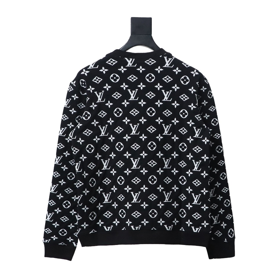 Louis Vuitton LV All Over Printed LOGO Jacquard Round Neck Sweatshirt